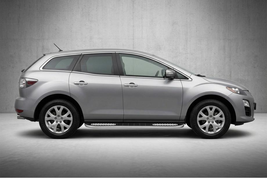 Mazda CX-7 2006-2012 гг. Боковые Подножки Tayga V2 (2 шт., Алюминий) Image