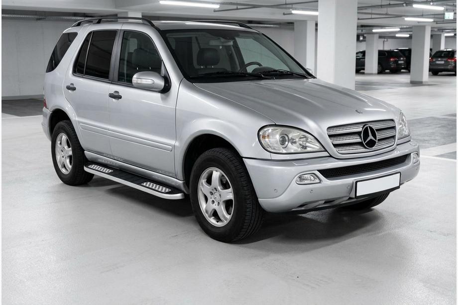 Mercedes ML W163 1997-2005 гг. Боковые Подножки Tayga V2 (2 шт., Алюминий) Фото 1