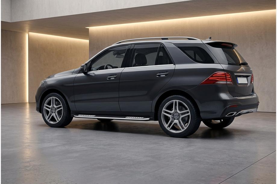 Mercedes GLE/ML class W166 2011-2018 гг. Боковые Подножки Tayga V2 (2 шт., Алюминий) Image