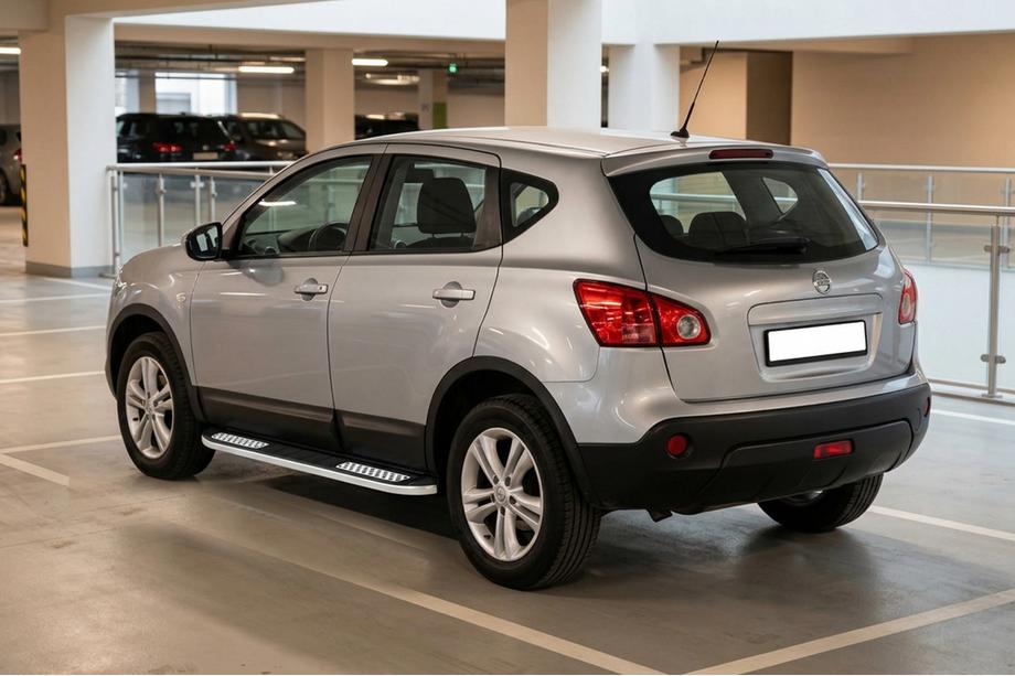 Nissan Qashqai 2007-2010 гг. Боковые Подножки Tayga V2 (2 шт., Алюминий) Фото 1