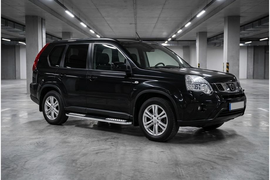 Nissan X-trail T31 2007-2014 гг. Боковые Подножки Tayga V2 (2 шт., Алюминий) Image
