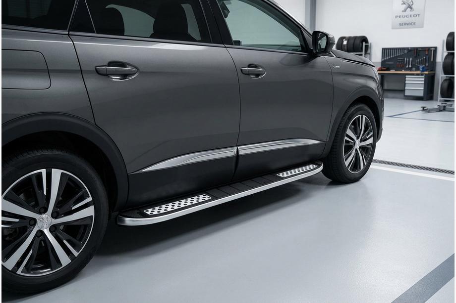 Peugeot 5008 2016-2023 гг. Боковые Подножки Tayga V2 (2 шт., Алюминий) Image