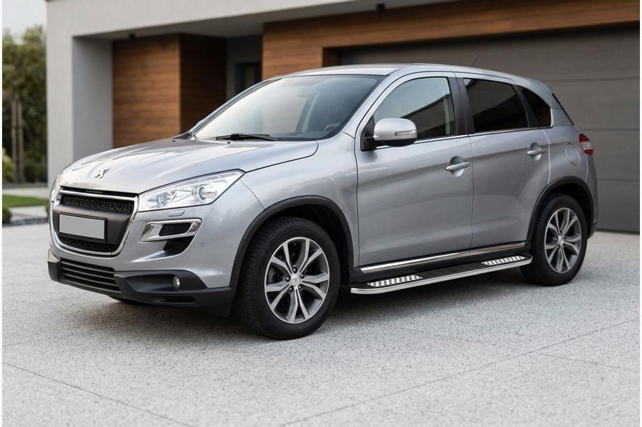 Peugeot 4008 2012-2017 гг. Боковые Подножки Tayga V2 (2 шт., Алюминий) Image