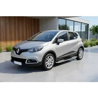 Боковые Подножки Tayga V2 (2 шт., Алюминий) Renault Captur 2013-2019 гг. фото 1