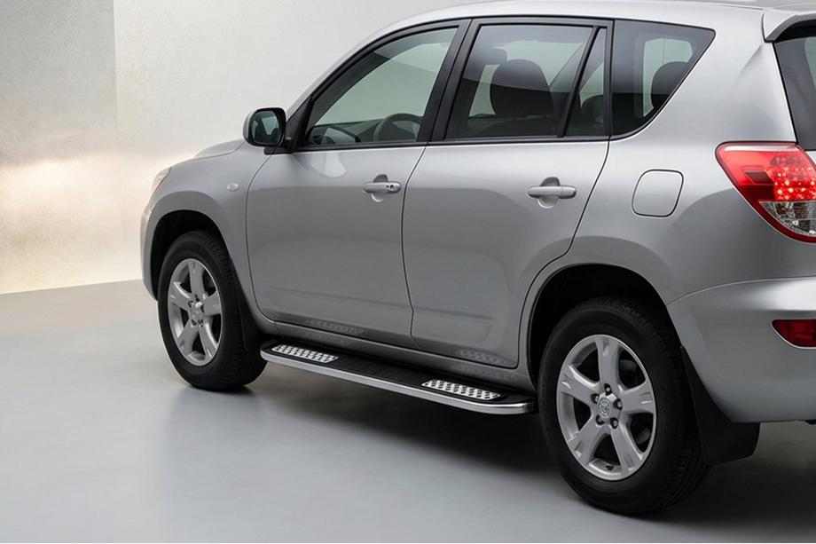 Toyota Rav 4 2006-2013 гг. Боковые Подножки Tayga V2 (2 шт., Алюминий) Image