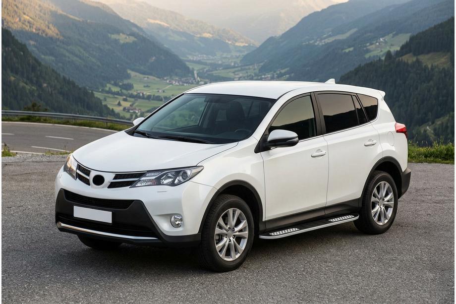 Toyota Rav 4 2013-2018 гг. Боковые Подножки Tayga V2 (2 шт., Алюминий) Image