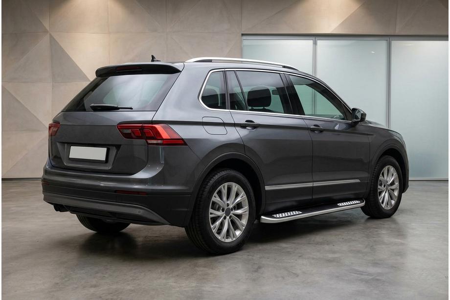 Volkswagen Tiguan 2016-2023 гг. Боковые Подножки Tayga V2 (2 шт., Алюминий) Фото 1
