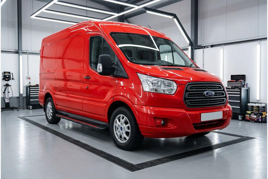 Ford Transit 2014- гг. Боковые Подножки Maya Red (2 шт., Алюминий) Image