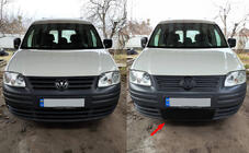 Volkswagen Caddy 2004-2010 гг. Зимняя накладка на решетку (нижняя) фото 1