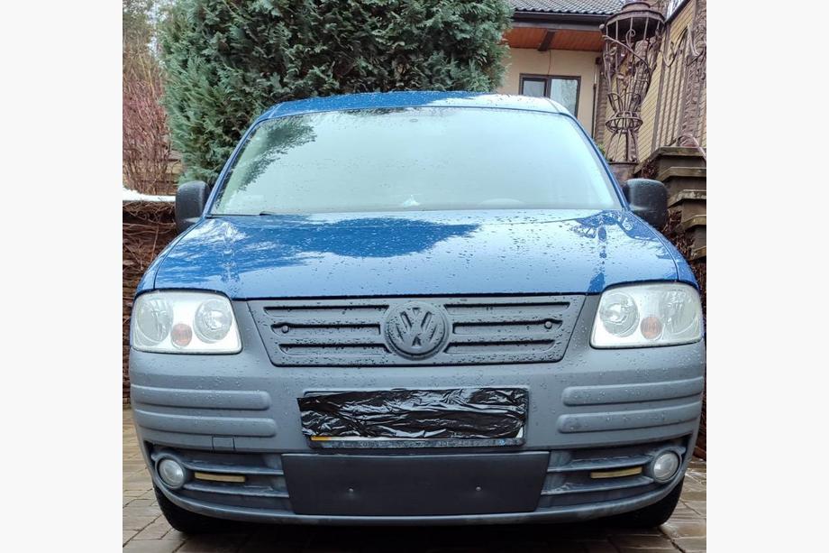 Volkswagen Caddy 2004-2010 гг. Зимняя накладка на решетку (нижняя) глянцевая Фото 2