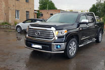 Toyota Tundra 2007-2021 гг. Передняя защита ST008 (нержавейка) фото 2