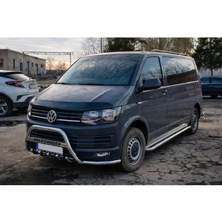 Кенгурятник WT004-ST (нерж.) Volkswagen T6 2015-2024 гг. фото 4