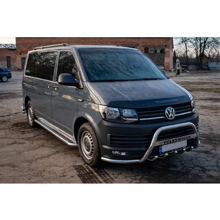 Кенгурятник WT004-ST (нерж.) Volkswagen T6 2015-2024 гг. фото 3