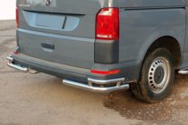 Volkswagen T6 2015-2024 гг. Задние уголки AK003-Double (2 шт., нержавейка) фото 2