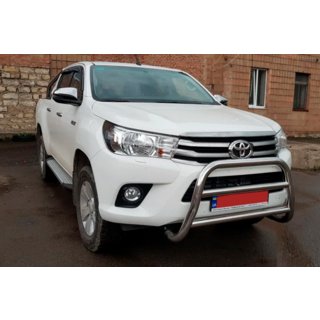 Защита переднего бампера WT007 (нержавейка) Toyota Hilux 2015- гг. фото 3