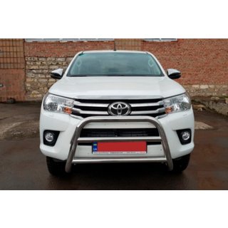 Защита переднего бампера WT007 (нержавейка) Toyota Hilux 2015- гг. фото 4