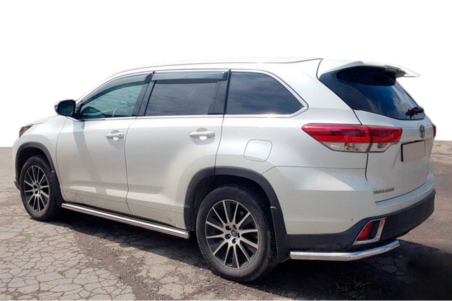 Toyota Highlander 2013-2019 гг. Задние уголки (2 шт., нержавейка) Image