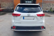 Toyota Highlander 2013-2019 гг. Задняя защита AK005-2 (2 шт., нержавейка) фото 3