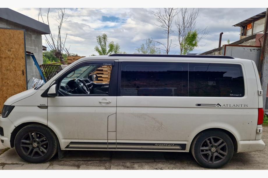 Volkswagen T5 Transporter 2003-2010 гг. Интегрированные рейлинги (черные) Короткая База Фото 42