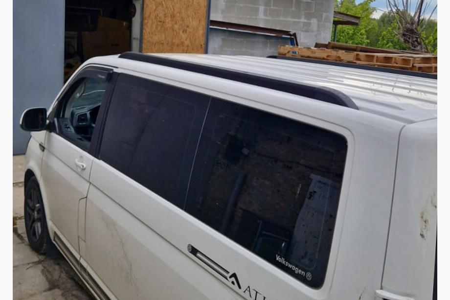 Volkswagen T5 Transporter 2003-2010 гг. Интегрированные рейлинги (черные) Короткая База Фото 43