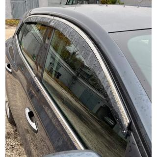 Ветровики с хромированным молдингом HB (4 шт, Niken) Renault Megane IV 2016-2025 гг. фото 1