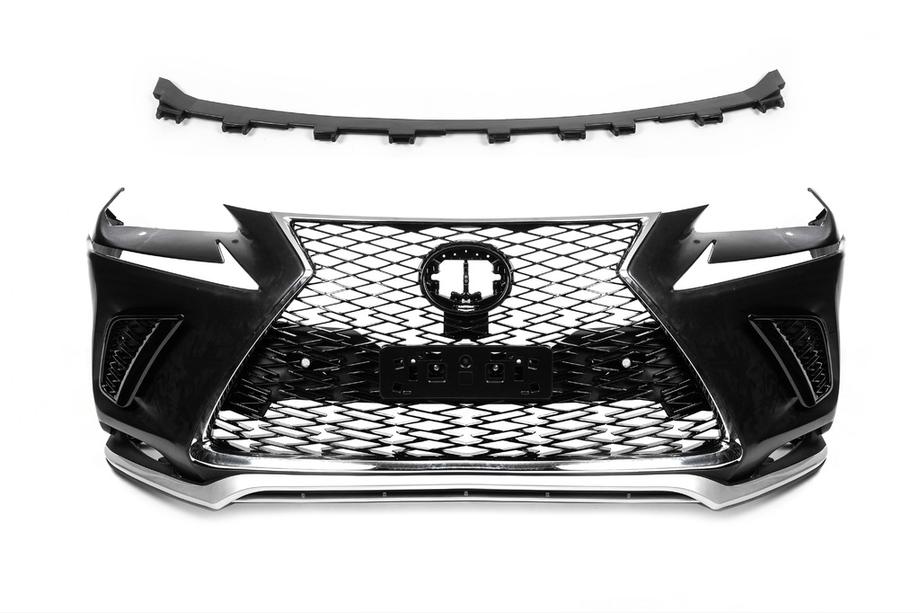 Lexus NX 2014-2021 гг. Бампер с решеткой в рестайлинговом дизайне Image