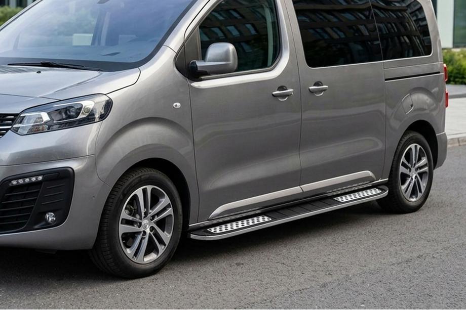 Opel Vivaro 2019- гг. Боковые Подножки Tayga V2 (2 шт., Алюминий) Image