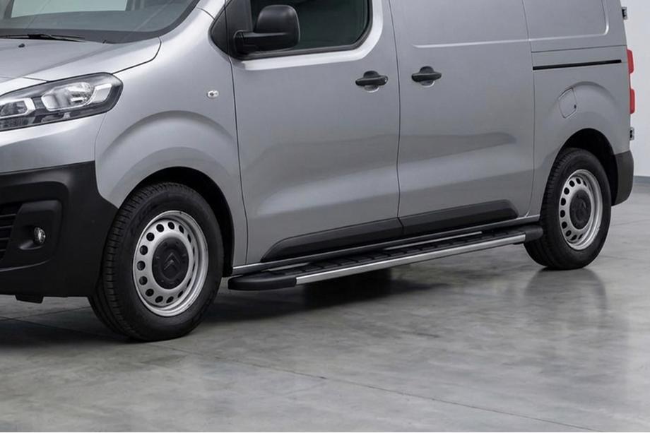 Opel Vivaro 2019- гг. Боковые Подножки Duru (2 шт., Алюминий) Image
