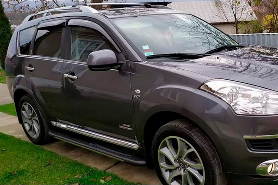 Mitsubishi Outlander 2006-2012 гг. Боковые пороги Bosphorus Grey (2 шт., алюминий) Image
