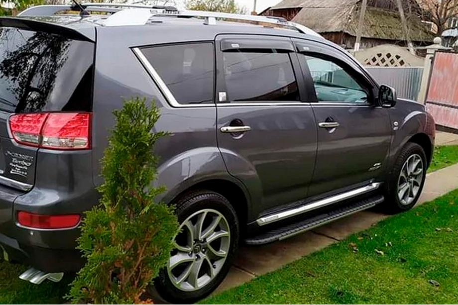 Mitsubishi Outlander 2006-2012 гг. Боковые пороги Bosphorus Grey (2 шт., алюминий) Фото 8