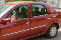 Renault Logan I 2008-2013 гг. Дверные молдинги нержавейка (4 шт) Carmos - Турецкая Нержавеющая Сталь фото 4