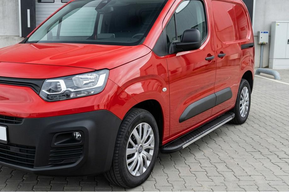 Opel Combo 2019- гг. Боковые пороги Bosphorus Grey (2 шт., алюминий) Image
