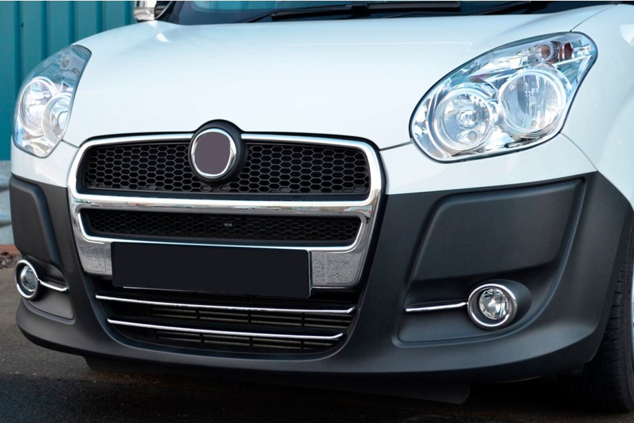 Fiat Doblo II 2010-2022 гг. Накладка на нижнюю решетку радиатора (2010-2015, 2 шт, нерж. сталь) Фото 7