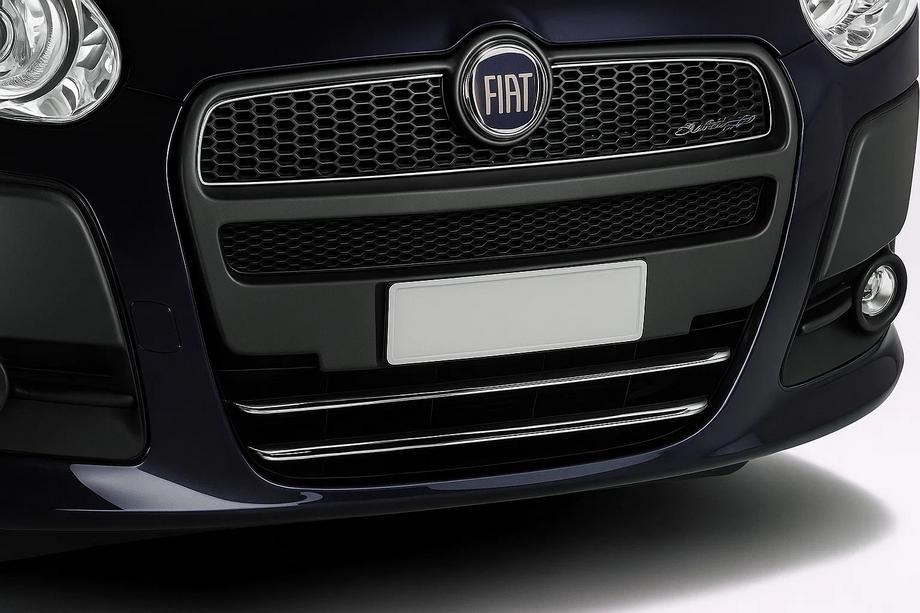 Fiat Doblo II 2010-2022 гг. Накладка на нижнюю решетку радиатора (2010-2015, 2 шт, нерж. сталь) Image
