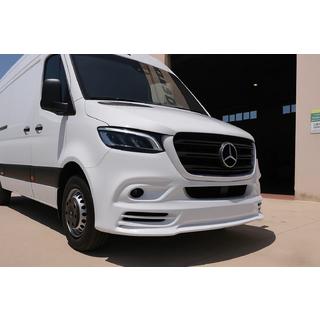 Накладка на передний бампер V3 (грунт под покраску) Mercedes Sprinter W907/W910 2018- гг. фото 1