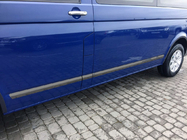 Volkswagen T5 Multivan 2003–2010 гг. Молдинги на двери (Нержавейка, Черный Хром) фото 1