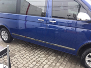 Volkswagen T5 Multivan 2003–2010 гг. Молдинги на двери (Нержавейка, Черный Хром) фото 2