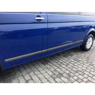 Молдинги на двери (Нержавейка, Черный Хром) Volkswagen T5 Caravelle 2004-2010 гг. фото 1