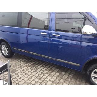 Молдинги на двери (Нержавейка, Черный Хром) Volkswagen T5 2010-2015 гг. фото 2
