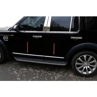 Молдинги дверные OmsaLine (4 шт., нержавейка) Land Rover Discovery IV 2009-2017 гг. фото 1