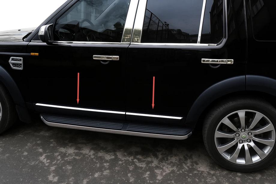 Land Rover Discovery IV 2009-2017 гг. Молдинги дверные OmsaLine (4 шт., нержавейка) Image