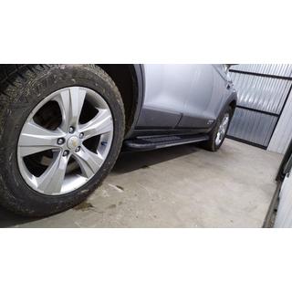 Боковые пороги Bosphorus Grey (2 шт., алюминий) Chevrolet Captiva 2006-2019 гг. фото 4