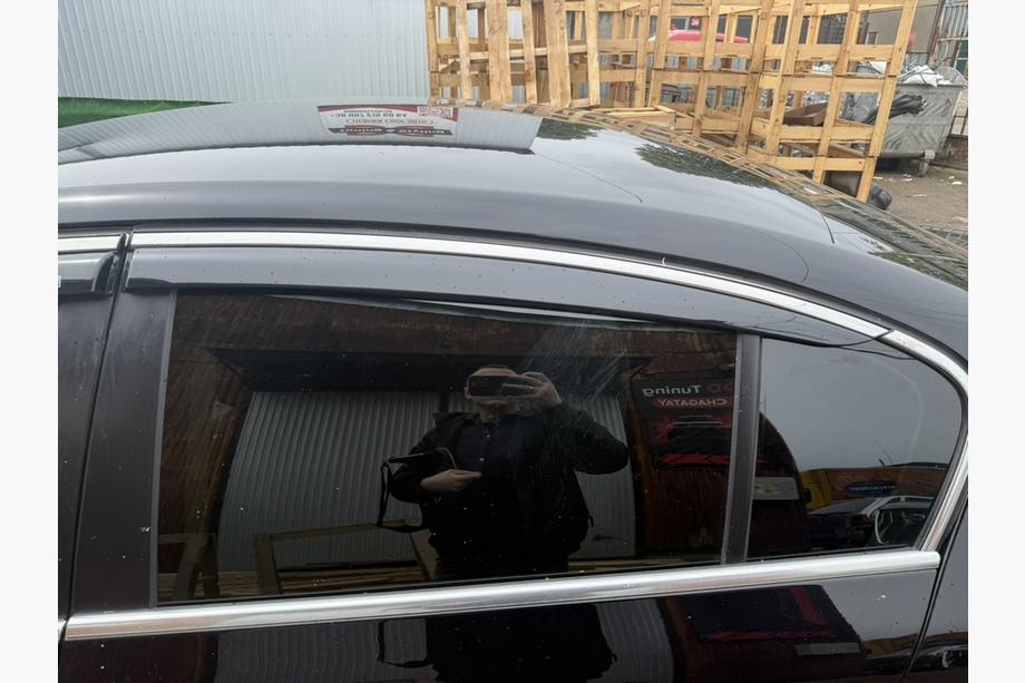 Volkswagen Passat B7 2012-2015 гг. Ветровики с хромированным молдингом SD (EU, 4 шт, Niken) Фото 2