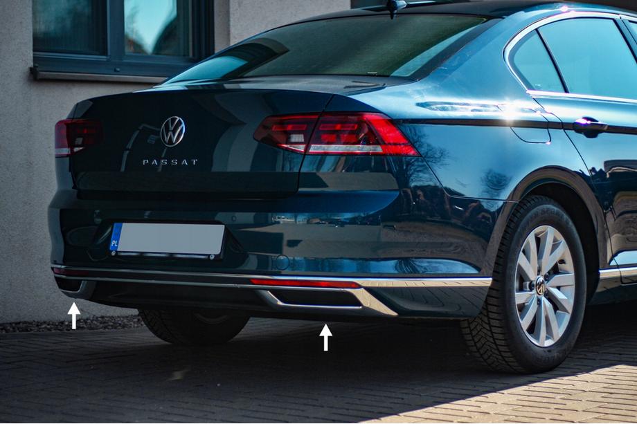 Volkswagen Passat B8 2015-2023 гг. Насадки на глушитель OmsaLine SD/SW (2019+, 3 шт, нержавейка) Image