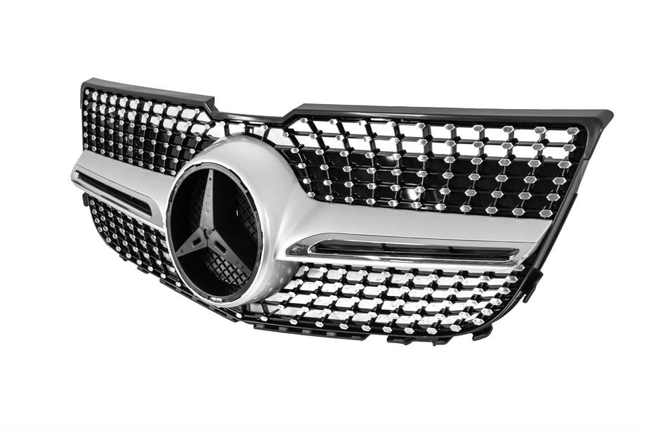 Mercedes GLK class X204 2008-2015 гг. Передняя решетка Diamond Silver (2013-2015) Под камеру Фото 6