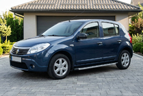 Renault Sandero 2007-2013 гг. Боковые Подножки Fullmond (2 шт., Алюминий) фото 1