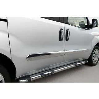 Дверные Молдинги Нержавеющая Сталь (4 шт.) Fiat Doblo II 2010-2022 гг. фото 1