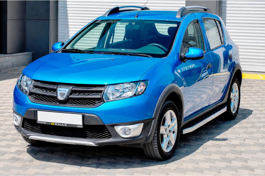 Renault Sandero 2013-2022 гг. Боковые Подножки Fullmond (2 шт., Алюминий) Image