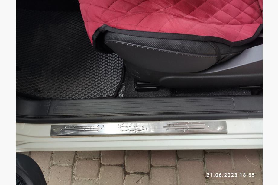 Fiat 500/500L 2013-2022 гг. Накладки на пороги 500 (Carmos, 2 шт, нержавейка) Image