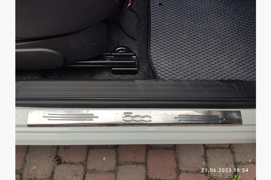 Fiat 500/500L 2013-2022 гг. Накладки на пороги 500 (Carmos, 2 шт, нержавейка) Фото 4